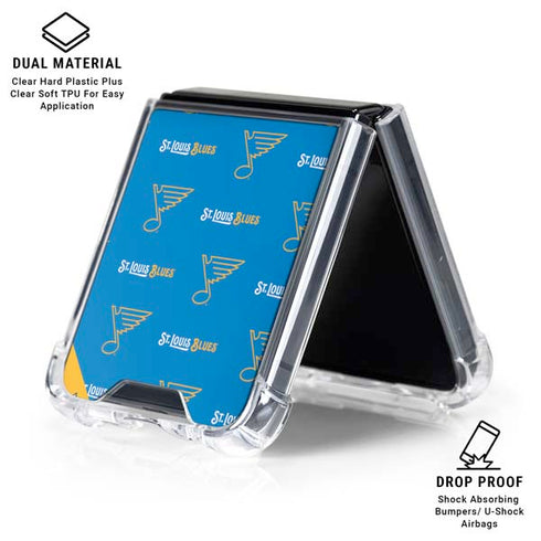 NHL St. Louis Blues Pattern Galaxy Z Flip6 Clear Case